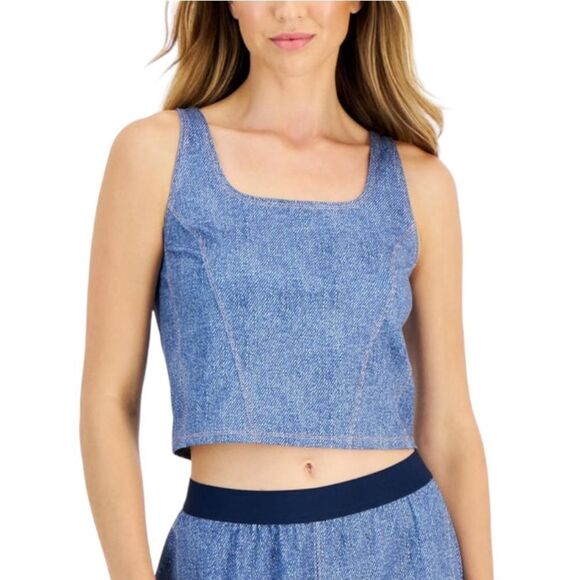 Ideology - Denim Color Crop Tank Top (NWOT) - Picture 1 of 8